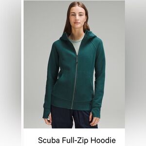 Lululuemon Scuba Full-Zip Hoodie Classic Hip Length Storm Teal size 10